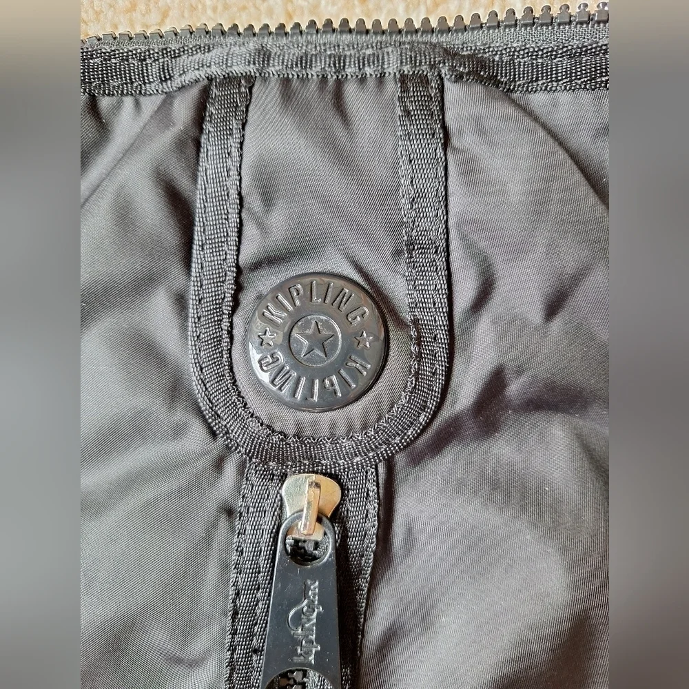 Kipling Nylon Crossbody/Shoulder Bag. Black with blue accents.